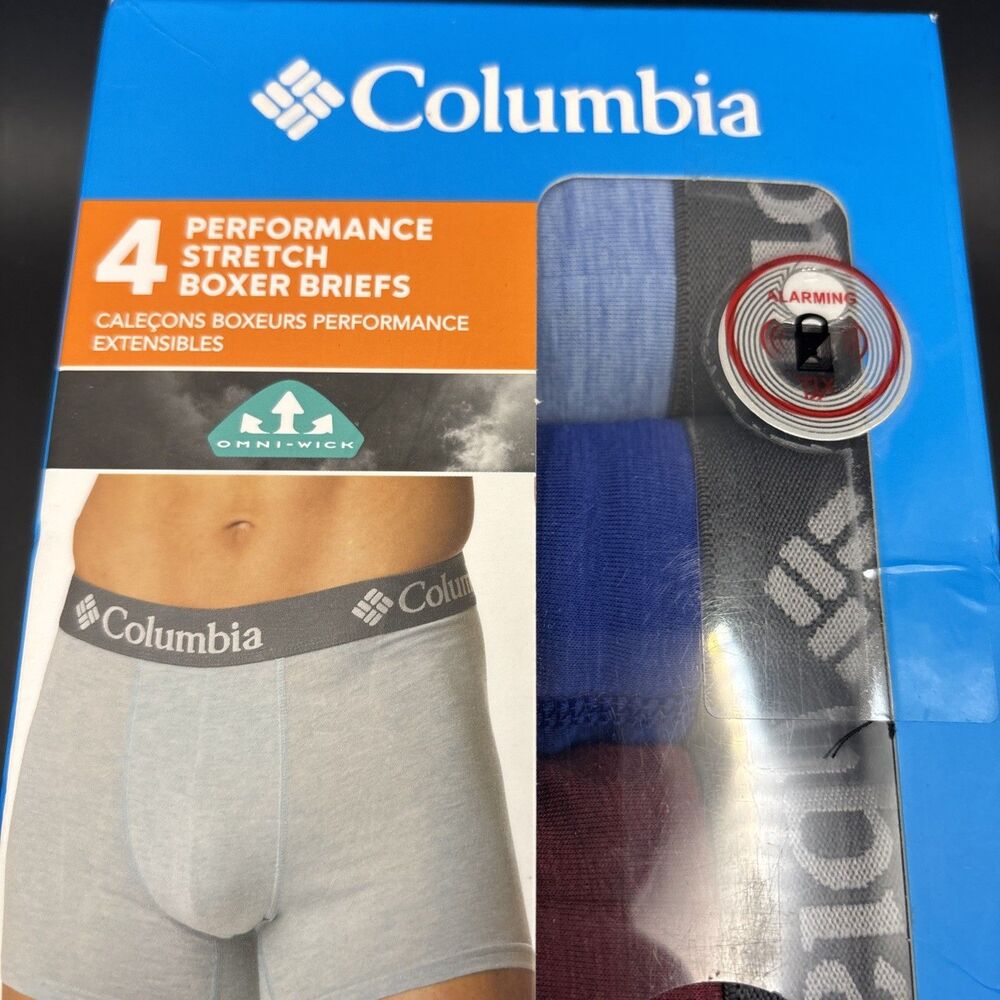 Columbia Mens Performance Stretch Boxer Briefs 4-Pack Size Small NEW - Picture 3 of 6